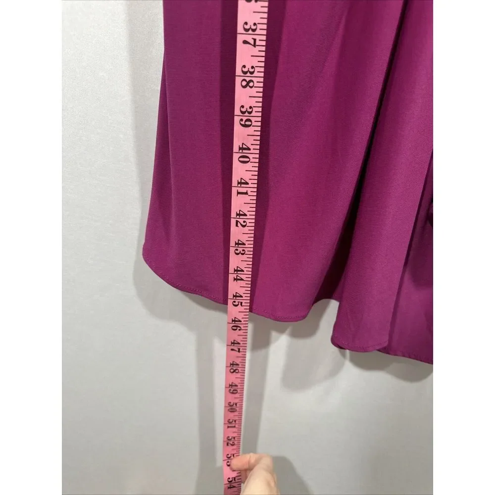 NEW Mac Duggal [ 4 ] 12480 One Shoulder Jersey‎ Midi Dress Magenta Pink